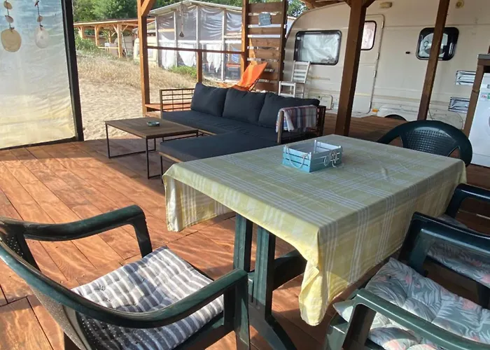 Sea Caravan On The Camping